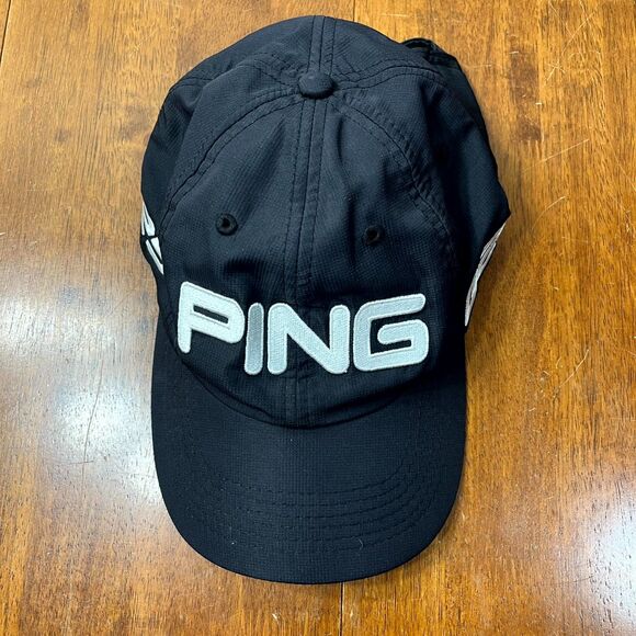 Ping Black GS25 Adjustable Golf Hat Breathable Lightweight - Picture 1 of 11